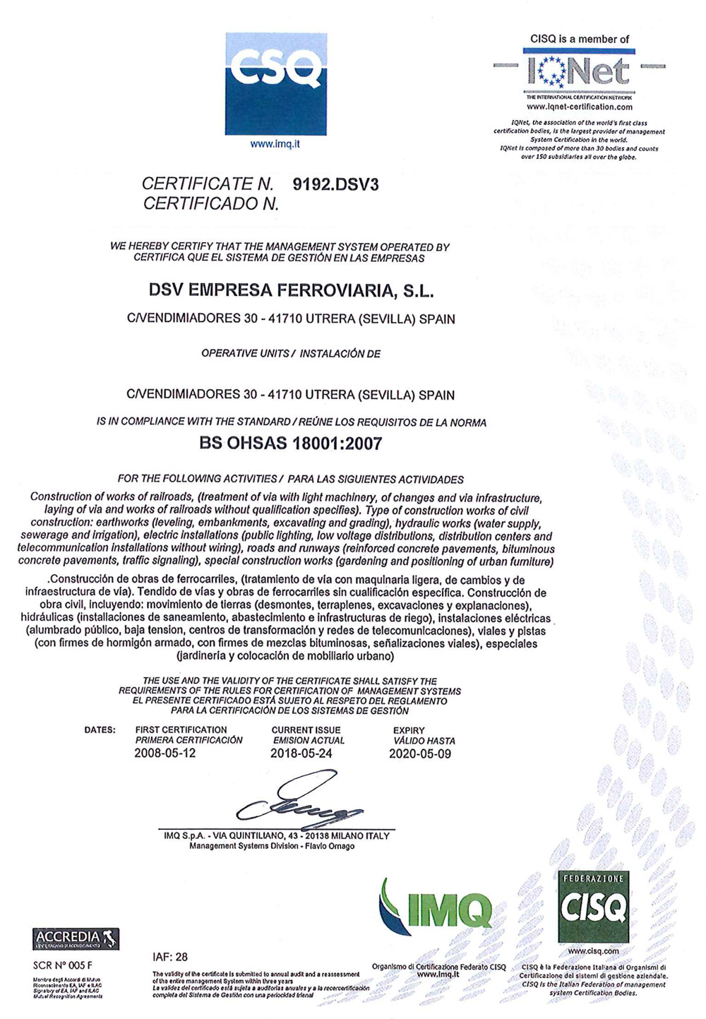 9165 CSQ ISO 9001-2008 DSV